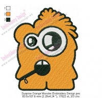 Surprise Orange Monster Embroidery Design
